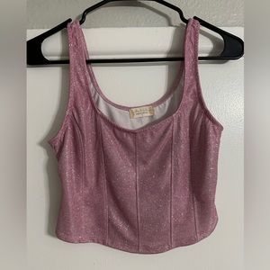 Altar'd State Sparkly Pink Cropped Tank